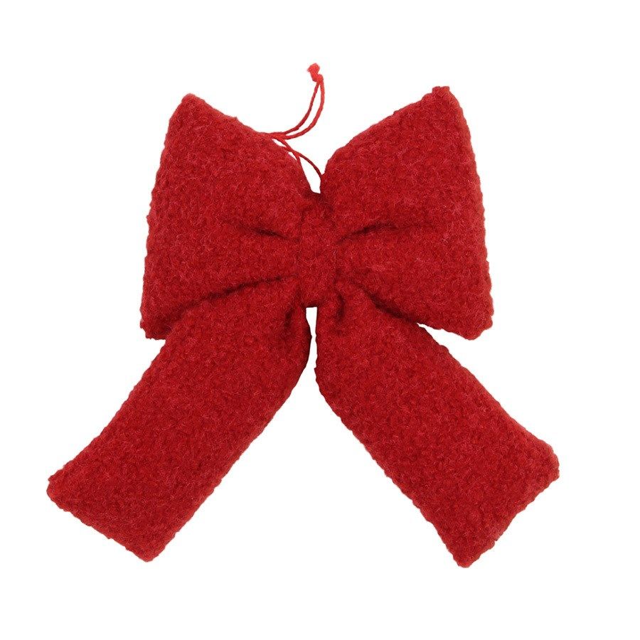 Teddy Red Bow Orn | M