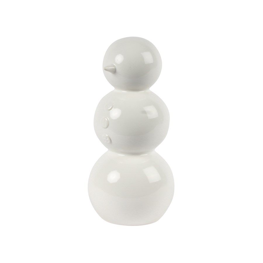 White Ceramic Snowman | L