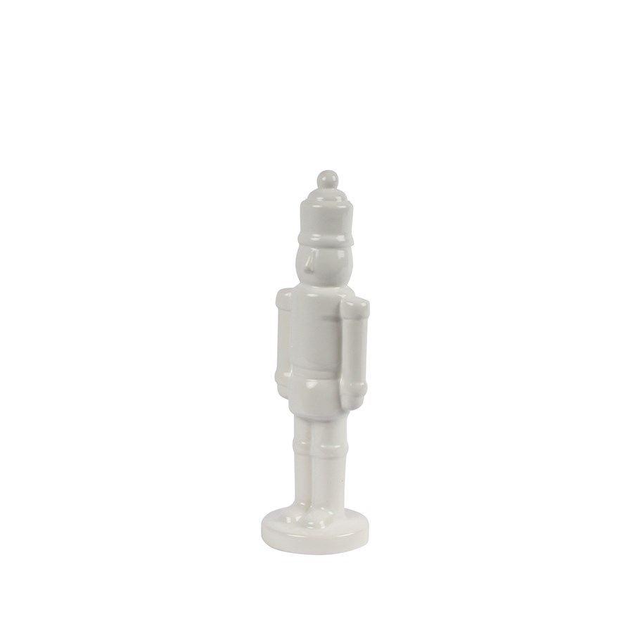 White Ceramic Nutcracker | S