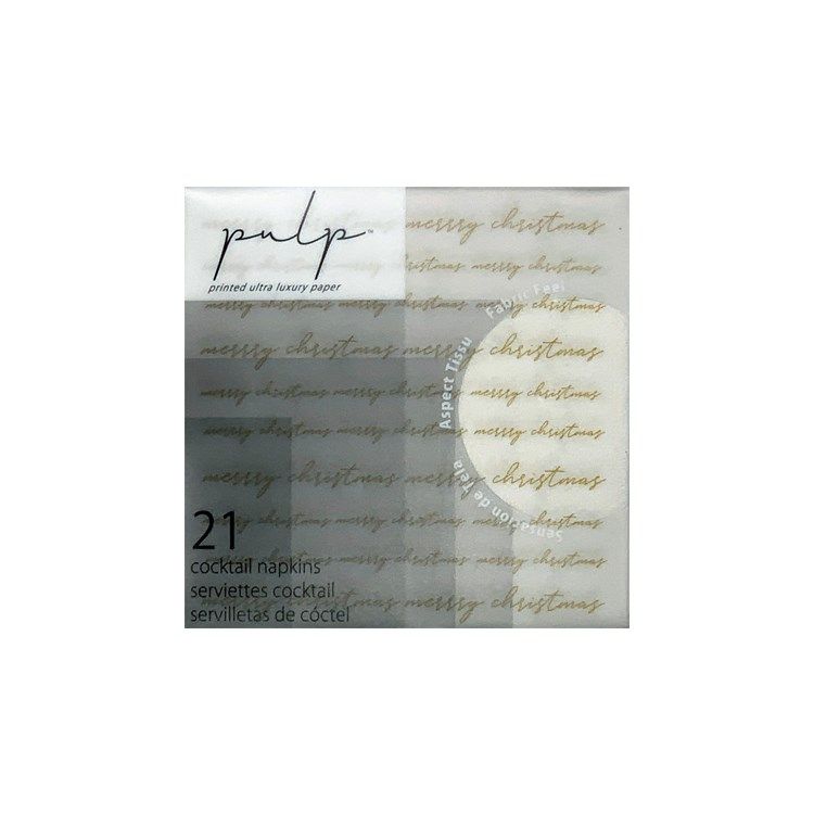 Cocktail Napkin-Merry Christmas Gold | Set of 21