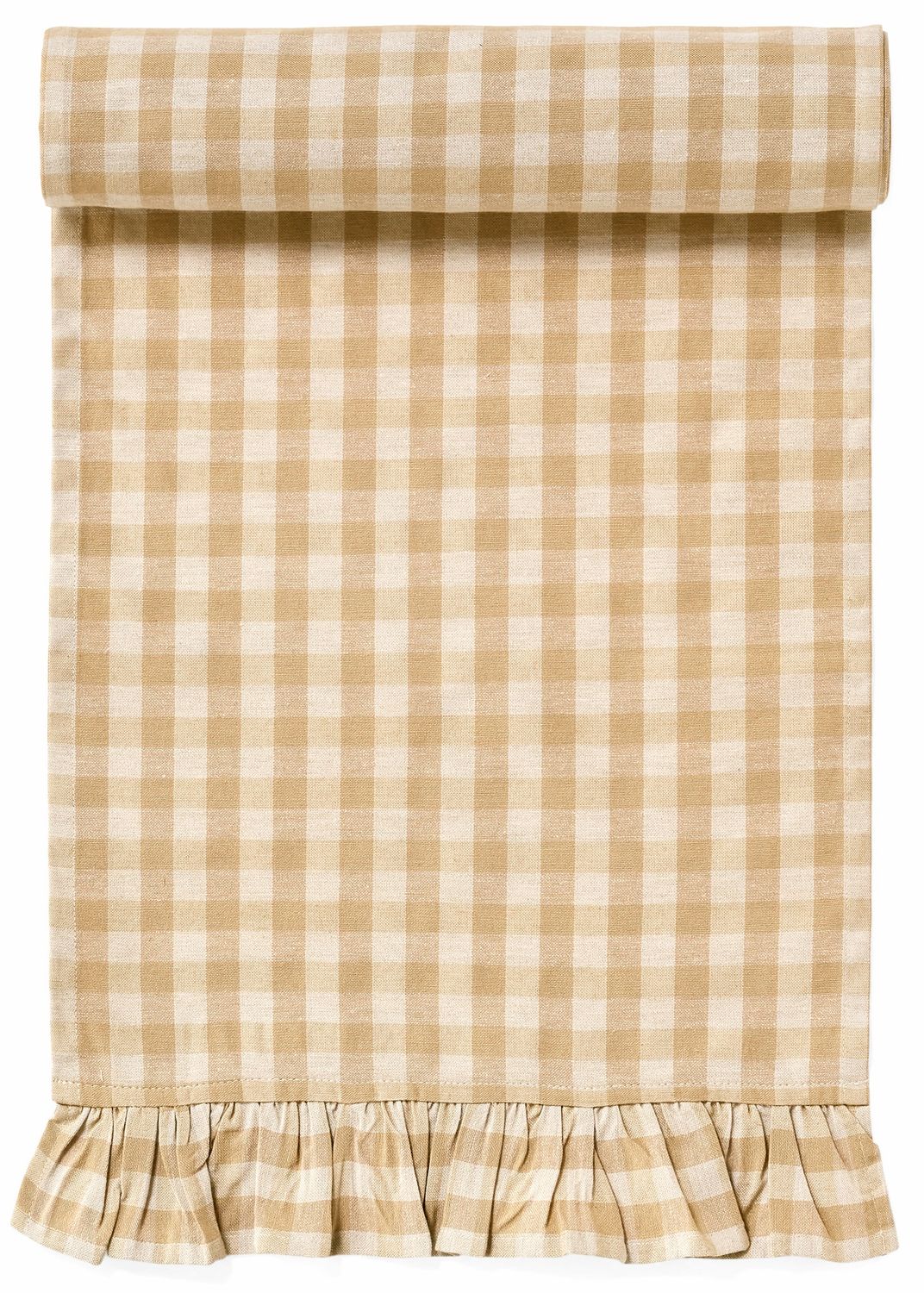 Gingham Table Runner-Beige | 13x72