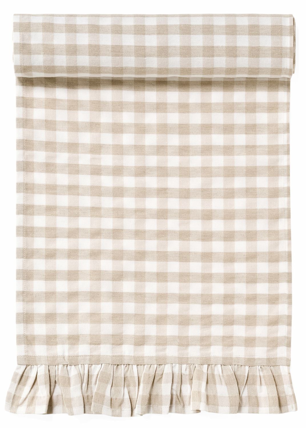 Gingham Table Runner-Off-White | 13x72