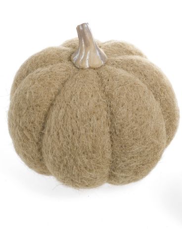 Beige Wood Pumpkin | L