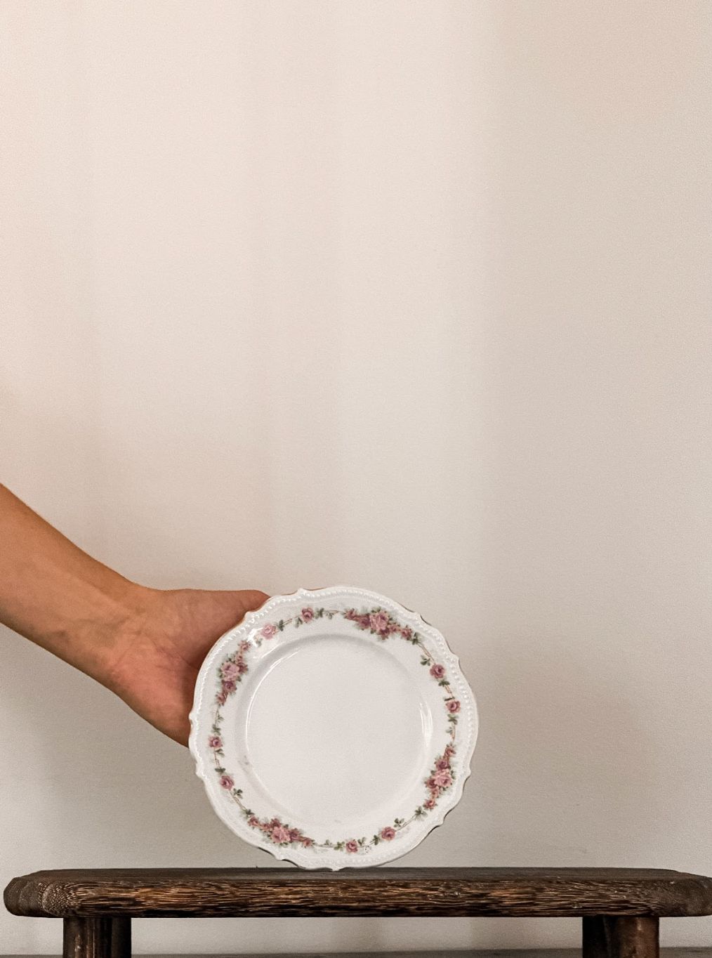 Vintage Floral Dessert Plate