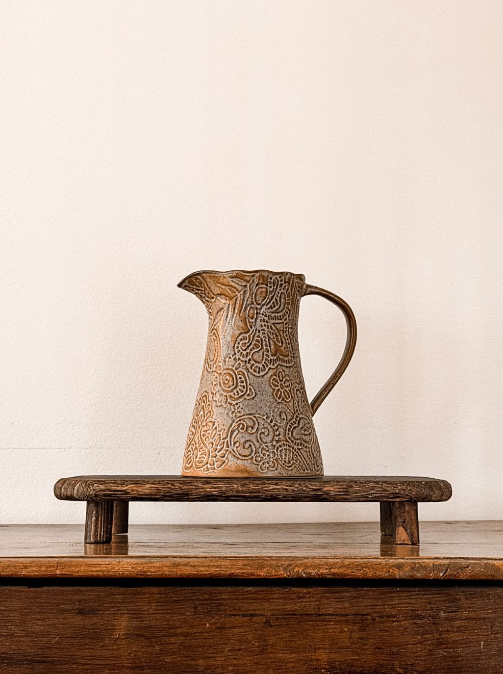 Embossed Floral Pitcher