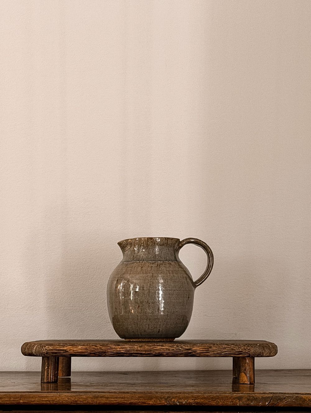 Rustic Glazed Ceramic Pitcher