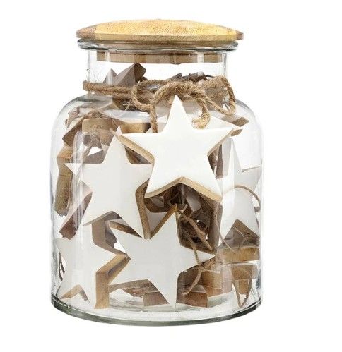 Wood Star Orn | White