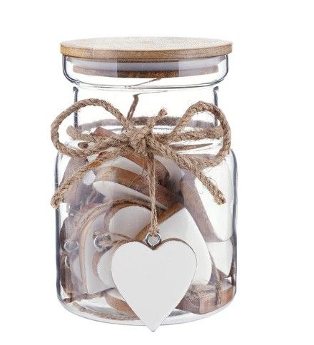 Wood Heart Orn | White