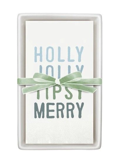 Napkins &amp; Tray | Holly-Jolly