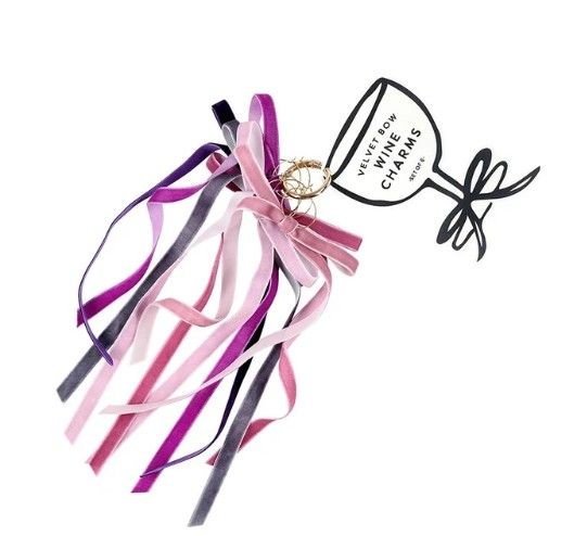 Velvet Wine Charm-Lavender | Set of 6