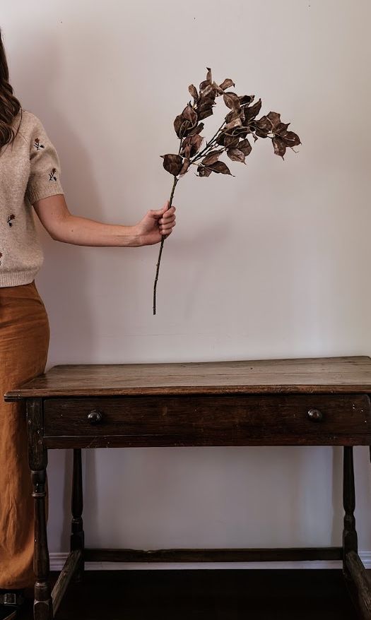 Dried Leaf Spray | Burgundy