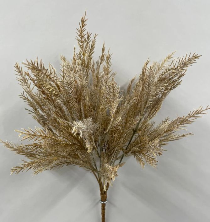 Cream Flocked Spikemoss Bush | 15"