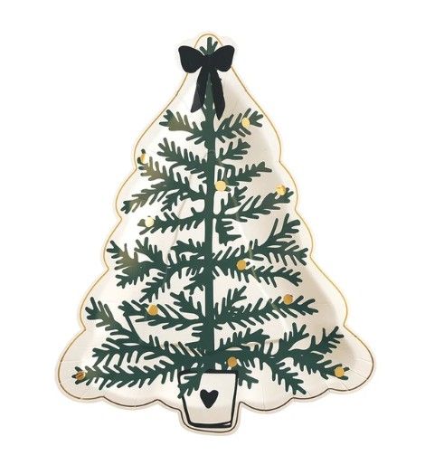 Paper Plate | Tree w Black Bow