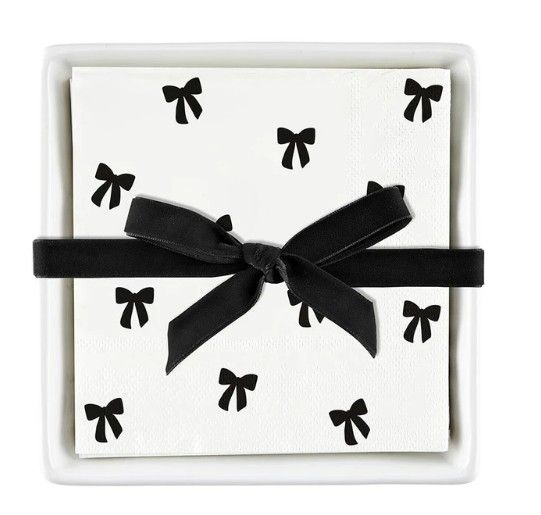 Napkins &amp; Tray | Black w Bow