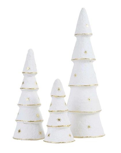 Paper Mache Tree Decor | Set of 3