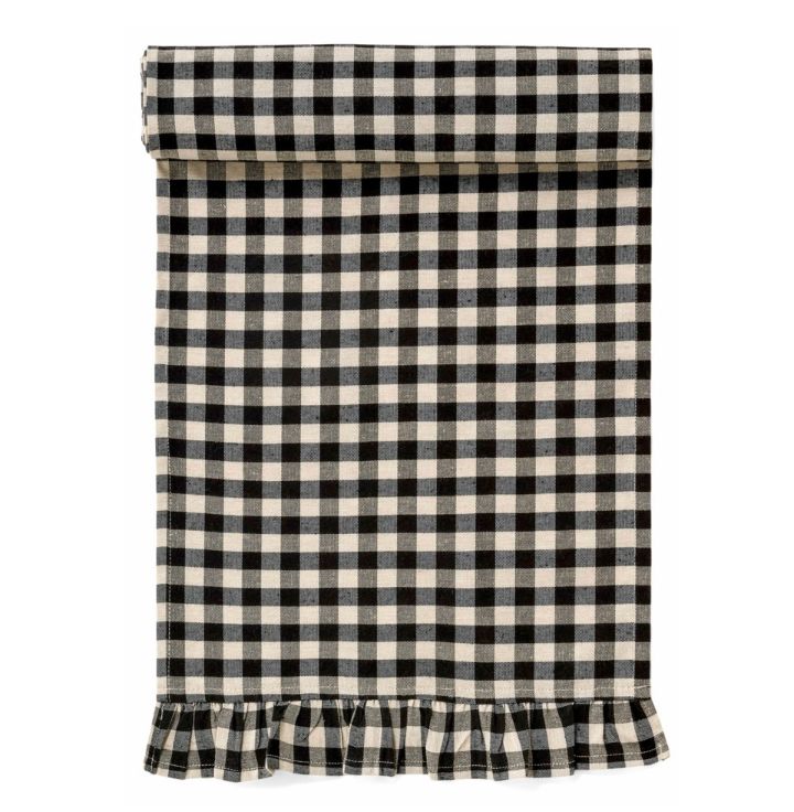 Gingham Table Runner Black | 13x72"