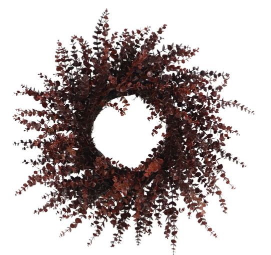 Fall Mini Eucalyptus-Brown Wreath | 24"