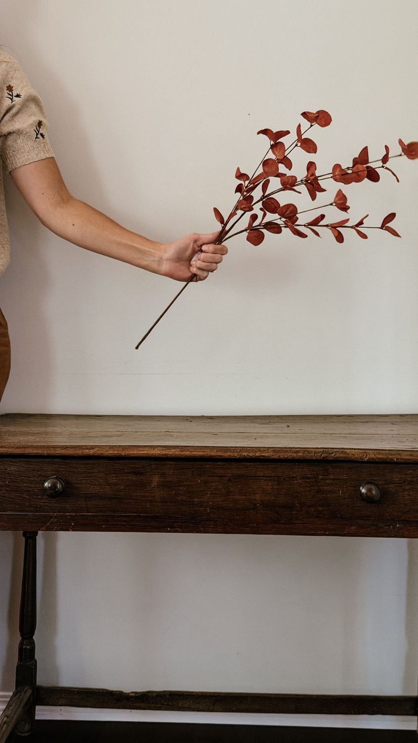 Fall Spray Eucalyptus-Coral | 26.5"