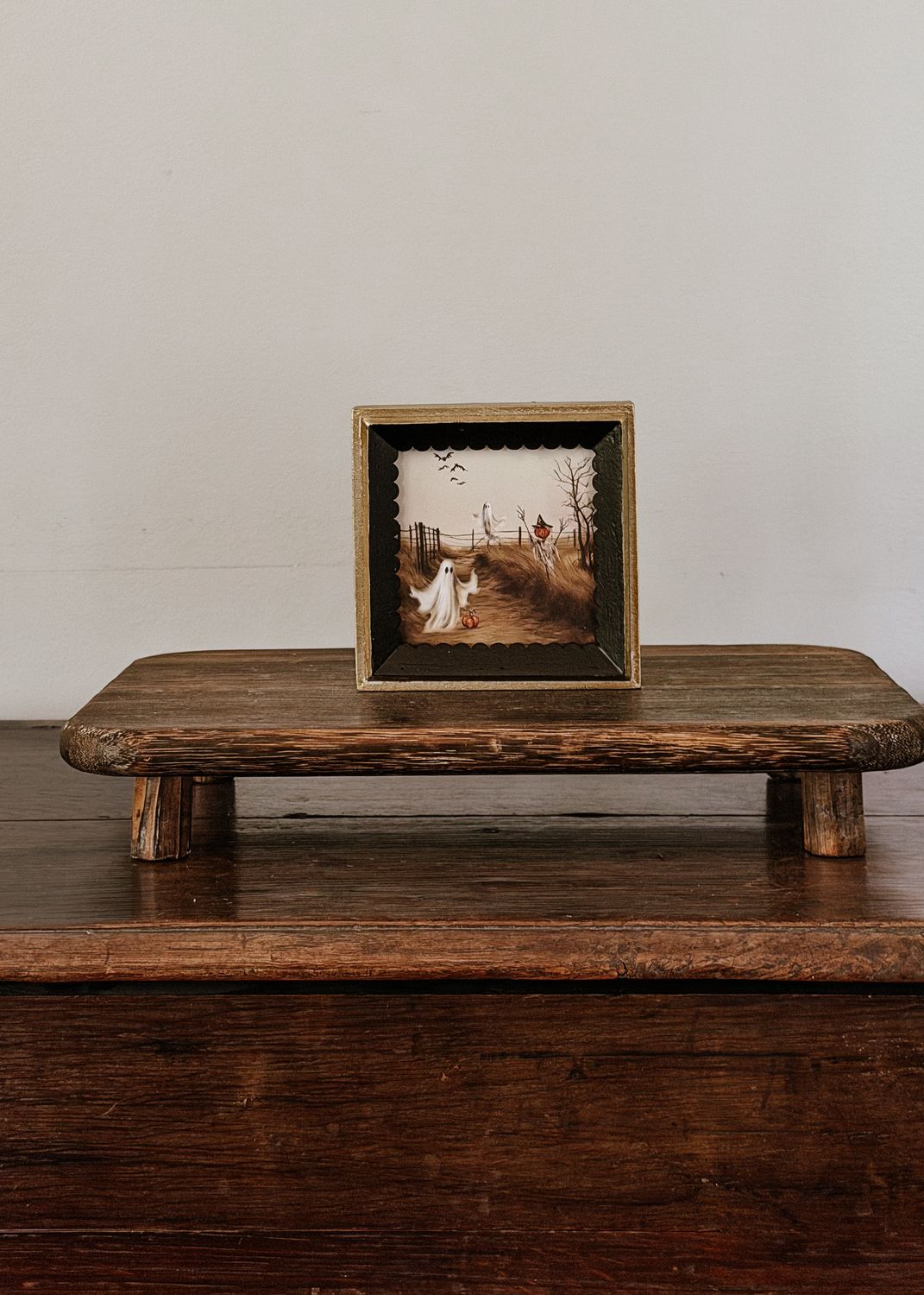Haunted Landscape with Ghosts Wall Decor with Scallop Edge