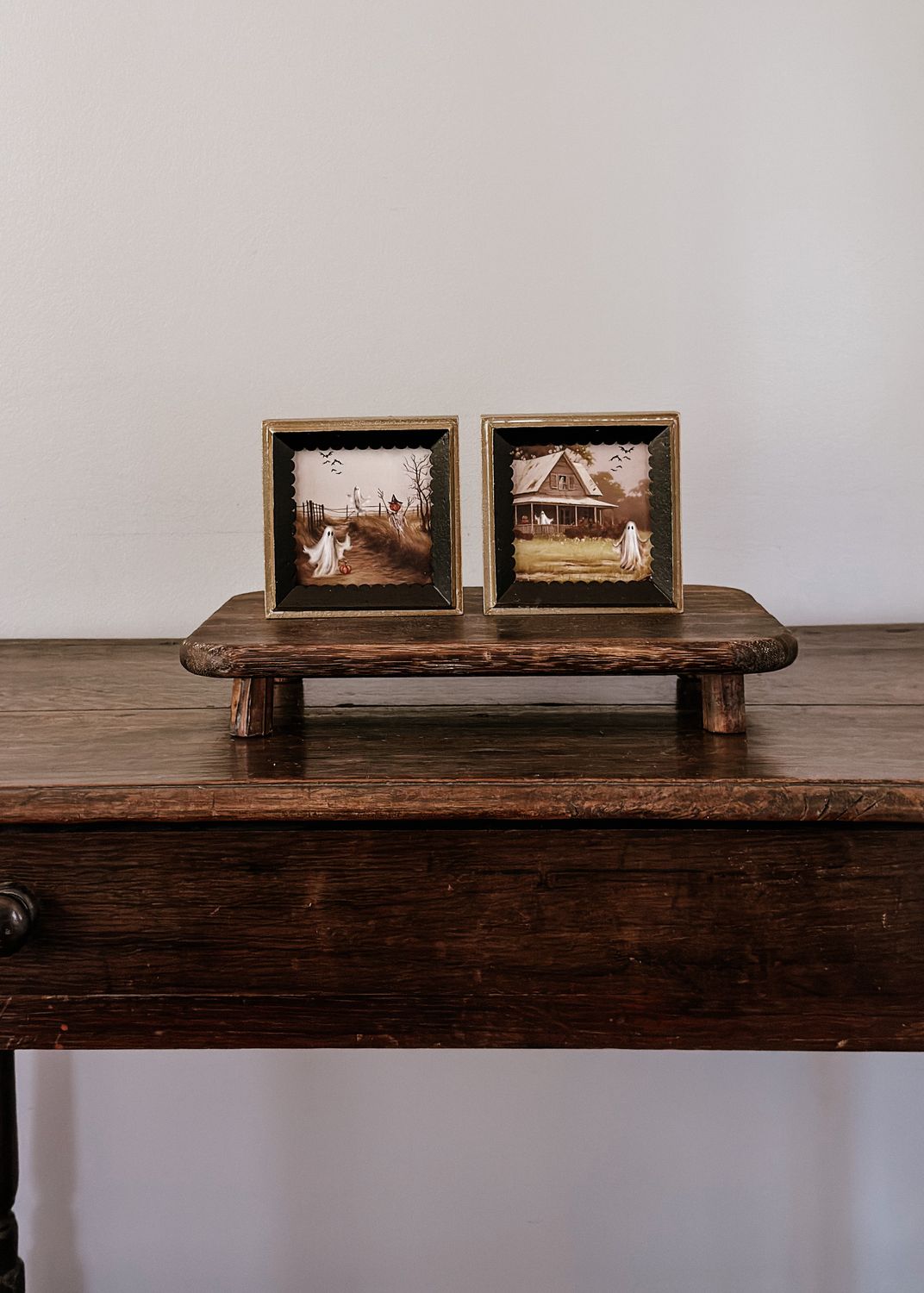 Haunted Landscape with Ghosts Wall Decor with Scallop Edge