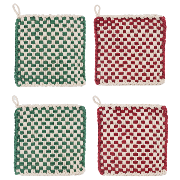 Crochet Pot Holder Christmas Check
