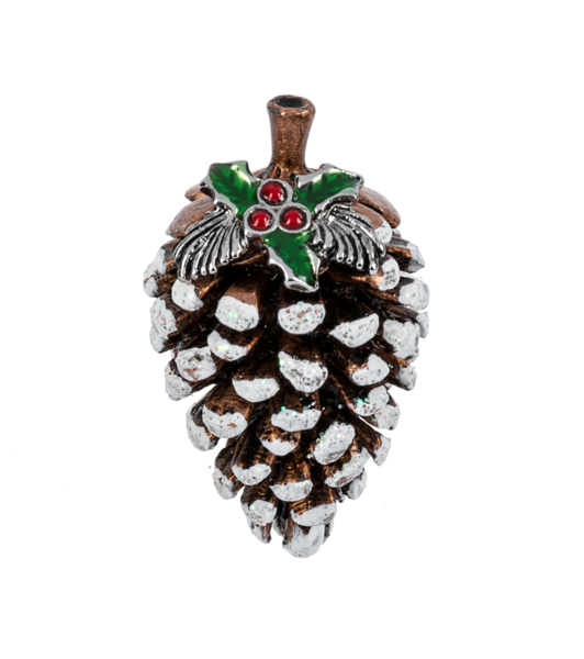 The Little Winter Pinecone Charms in a Basket