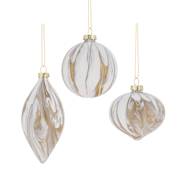 Marbleized Holiday Shape Ornaments