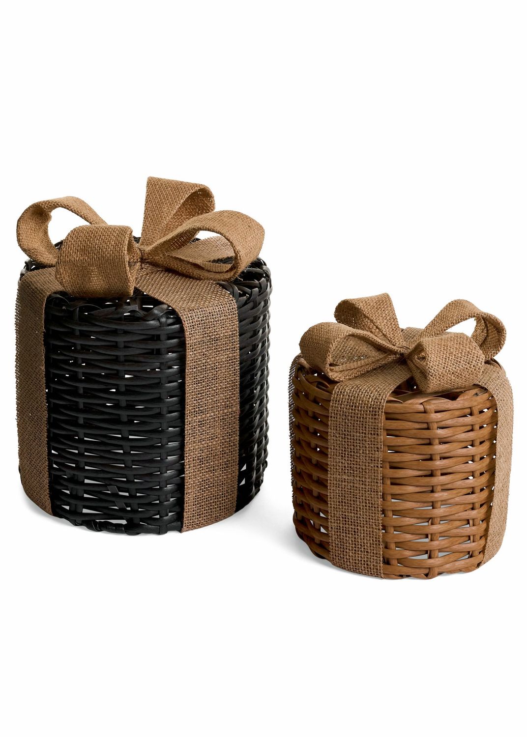 Rattan Gift Box Black-Natural | Set of 2