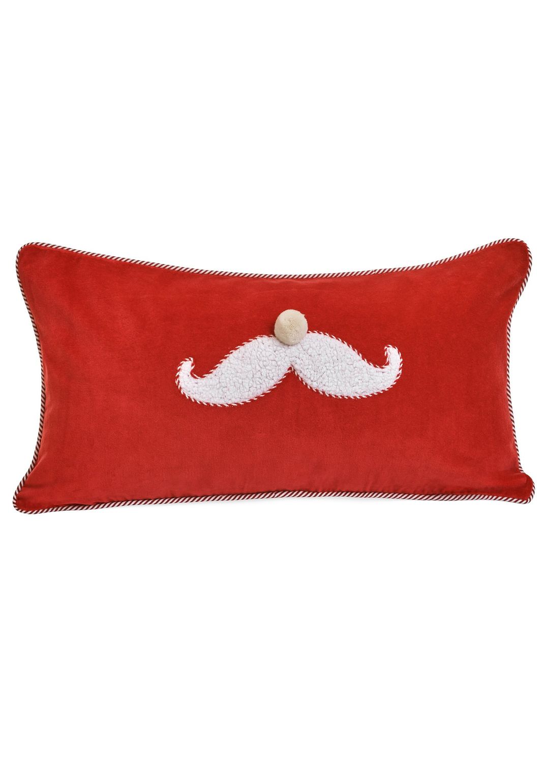 Mustache Red-White Pillow | 12x22