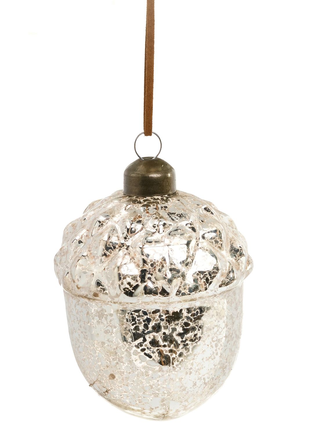 Chestnut Glass Orn | Silver
