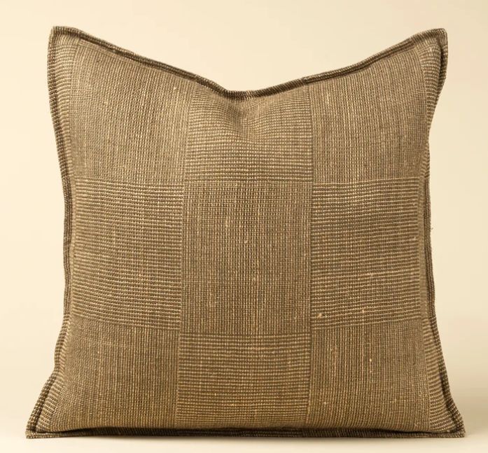 Patch Weave Linen Pillow | Olive