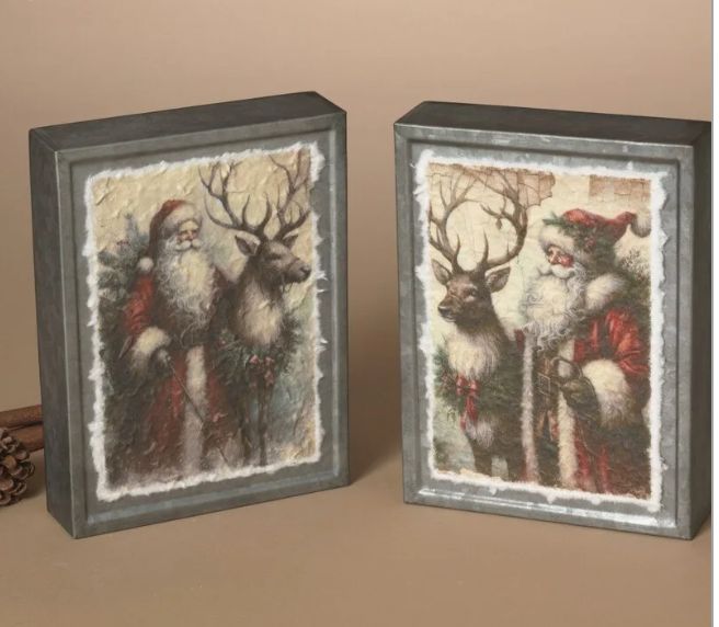 Metal Santa Block Art