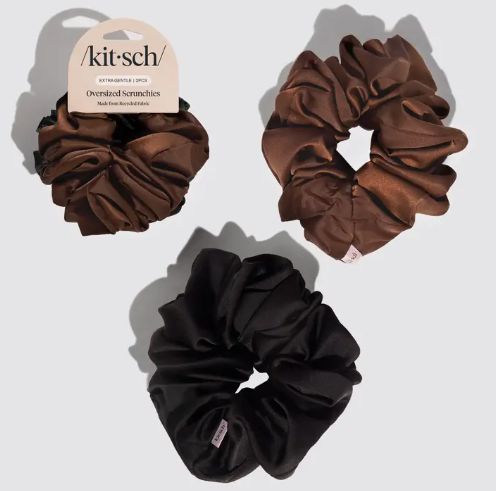Oversized Scrunchie | Black &amp; Chocolate