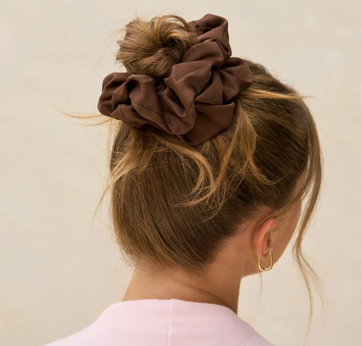 Oversized Scrunchie | Black &amp; Chocolate