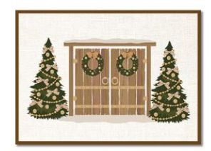 Rustic Door w Trees-Small | 15x10