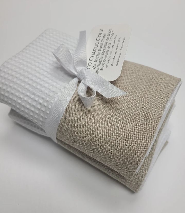 Waffle Weave Natural Hand Towel | Set of 2