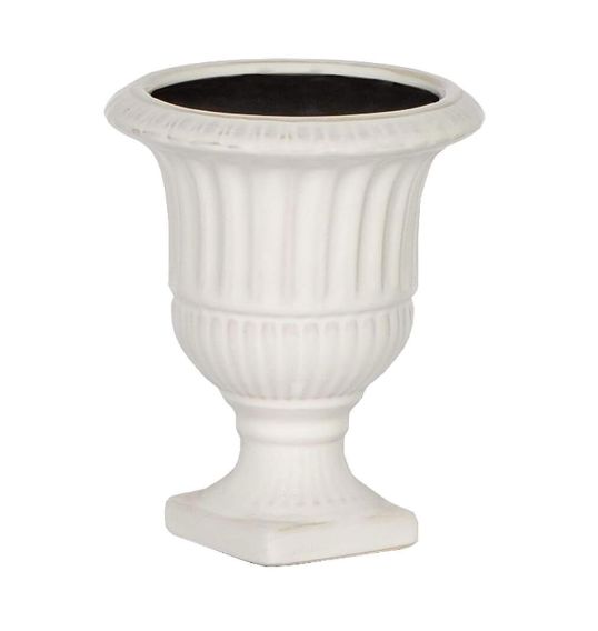 Ceramic Urn W/Square Base | Medium