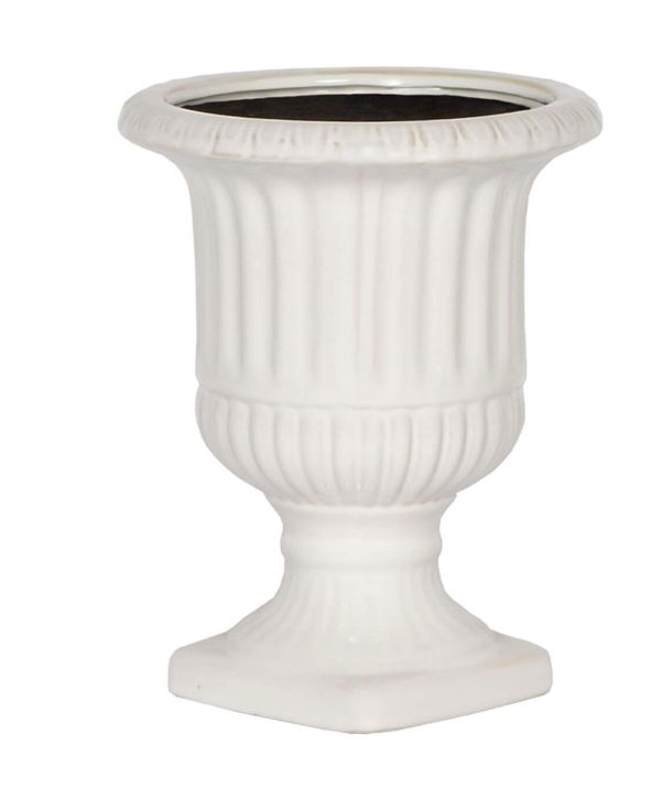 Ceramic Urn/Square Base | Large