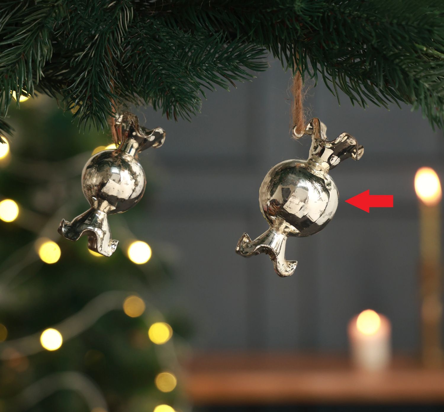 Round Candy Ornament Silver