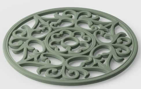 Round Vintage Trivet | Sage