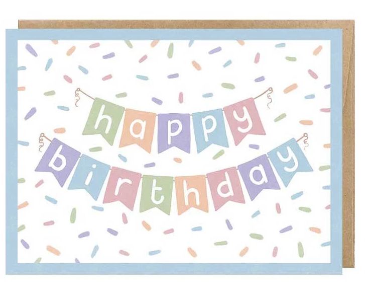 Bday Pastel Banner | Greeting Card