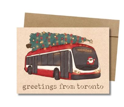 Santa on the TTC | Mini Card