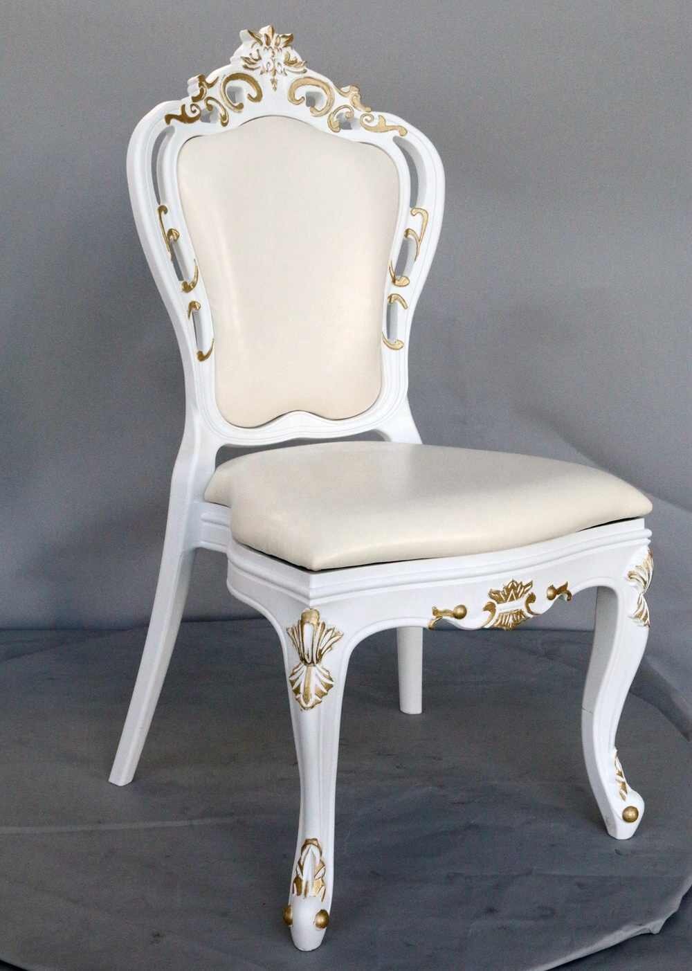 Chaise Louis XIV Gold & White