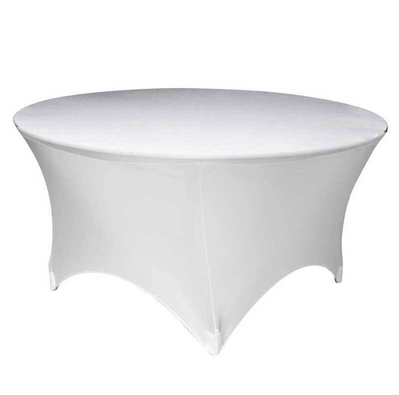 Nappe spandex blanche table ronde