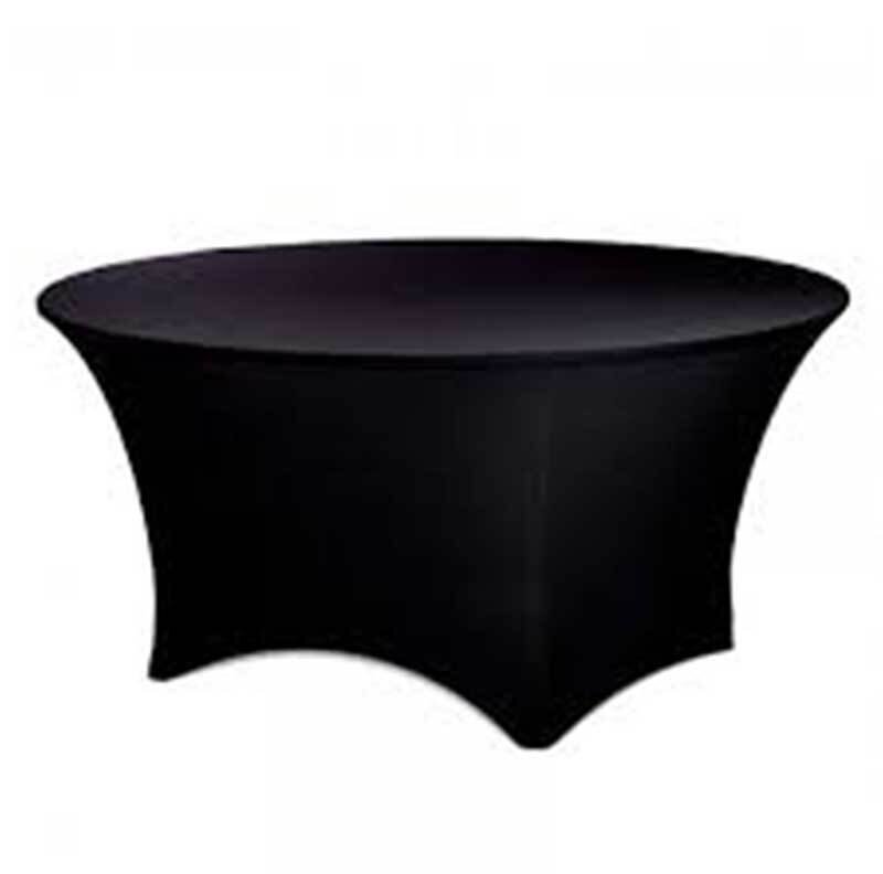 Nappe spandex noire table ronde