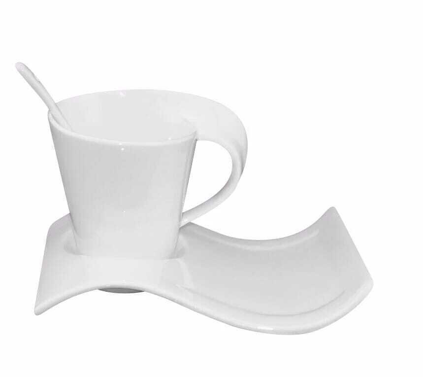 Tasse à café et sous-coupe vague 12 cl