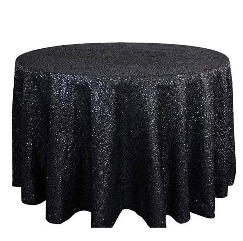 NAPPE RONDE SEQUIN NOIRE