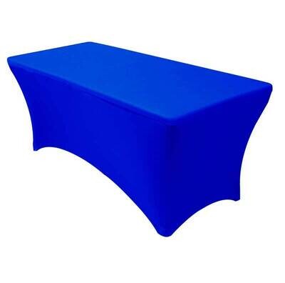 Nappe spandex bleue table rectangulaire