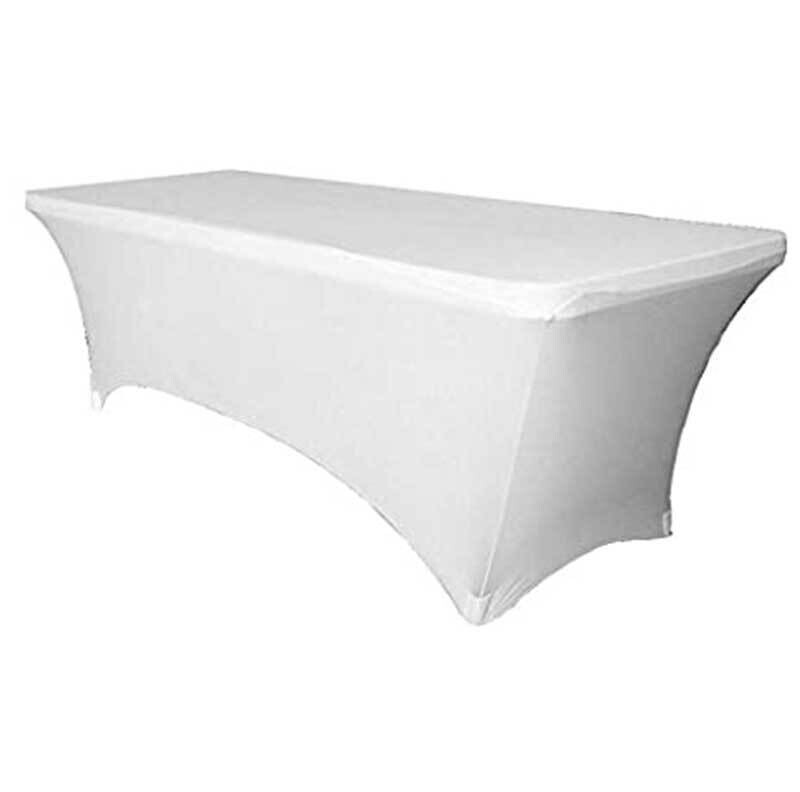 Nappe spandex blanche rectangulaire