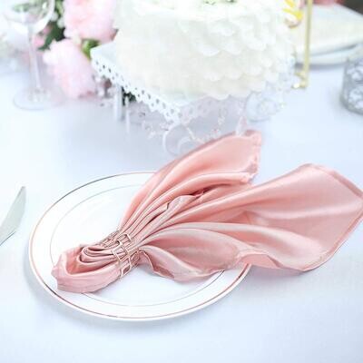 Serviette de table satin de soie, couleur rose 50x50 cm